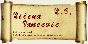 Milena Vančević vizit kartica